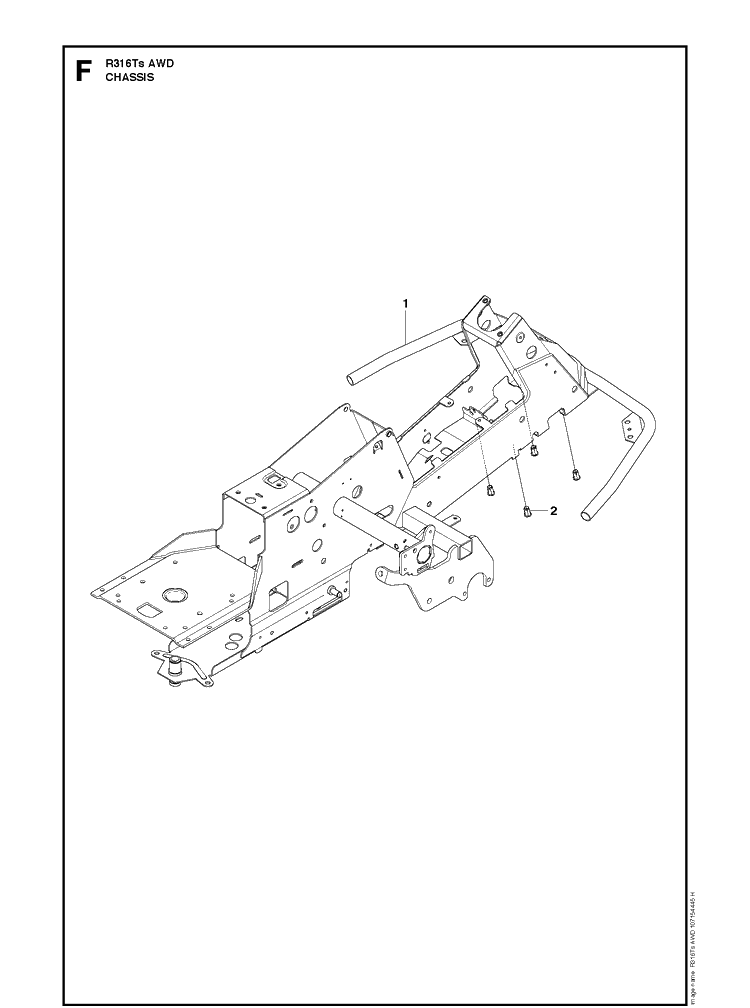 Chassis / Frame Diagram and Parts List for R316TS AWD Husqvarna Lawn Mower
