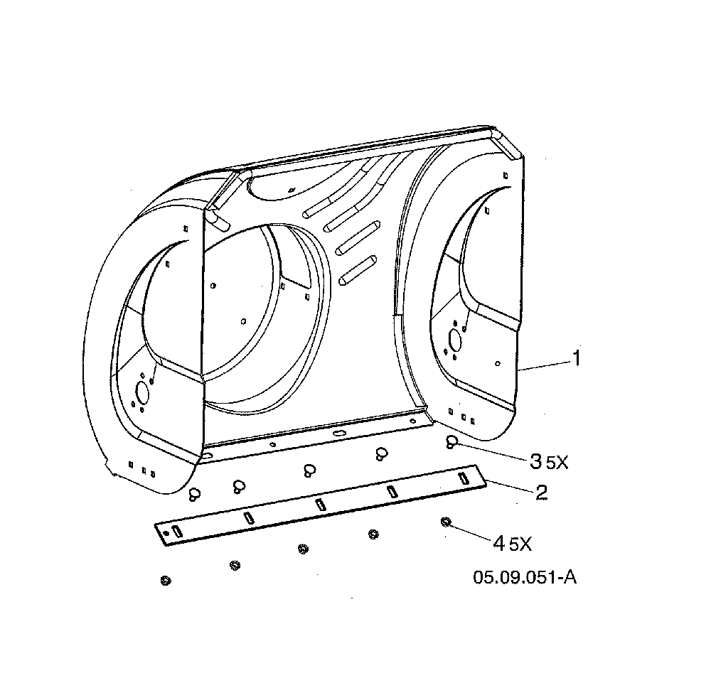 Auger housing Diagram and Parts List for 96193009705  Husqvarna Snow Blower