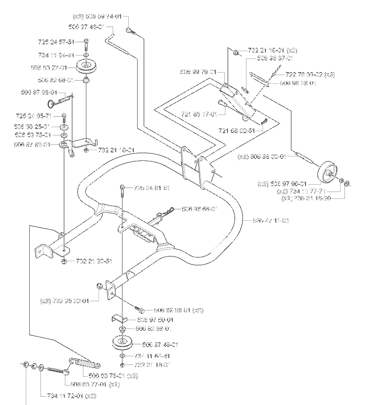 Deck Support Diagram and Parts List for RIDER155 2006-01 Husqvarna Lawn Tractor