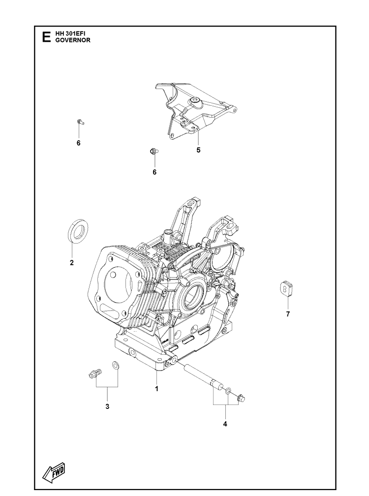 Governor Diagram and Parts List for 598610301 2021-07 Husqvarna Engine