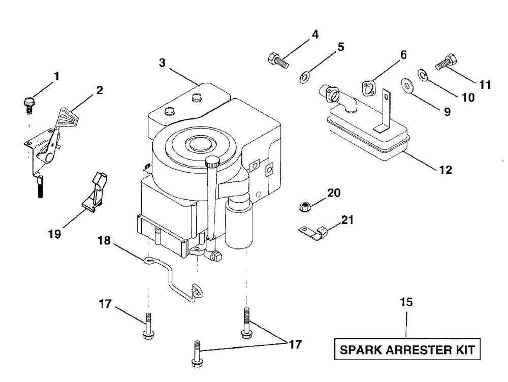 Engine Diagram and Parts List for LR120 (954000602-A)(1993-10) Husqvarna Lawn Tractor