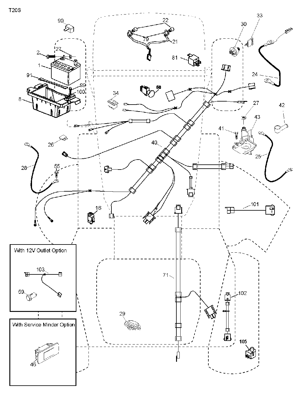 Electrical Diagram and Parts List for YTH200TWIN (96041006301)(2008-09) Husqvarna Lawn Tractor