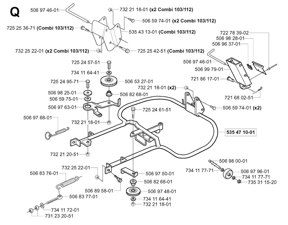 Frame 2 Diagram and Parts List for R15-V2 (953533701)(2004-02) Husqvarna Lawn Tractor