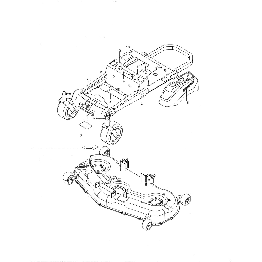 Decals Diagram and Parts List for 967324101-00  Husqvarna Lawn Tractor