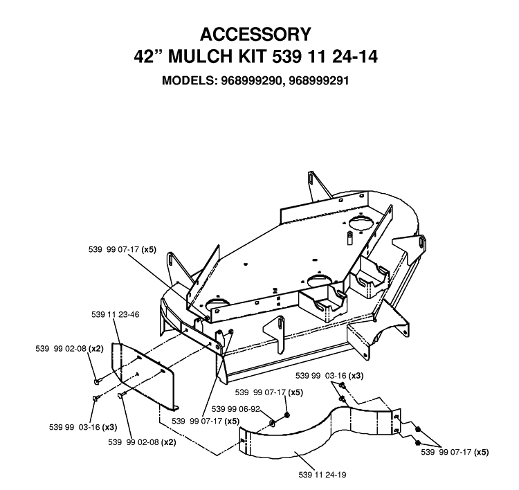 Accessories Diagram and Parts List for EZ4217KAA (968999373)(2006-02) Husqvarna Lawn Mower