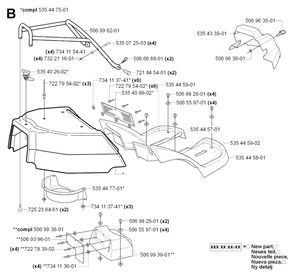 Cover 2 Diagram and Parts List for R18PRO (953521901)(2007-03) Husqvarna Lawn Tractor