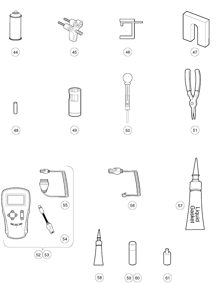 Maintenance And Service Tools - Gas 4 Diagram and Parts List for HUV4421GXP 2009 Husqvarna Lawn Tractor
