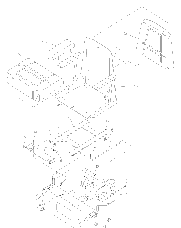 Seat Assembly Diagram and Parts List for ZTH6125KAA (968999166)(2002-10) Husqvarna Lawn Mower