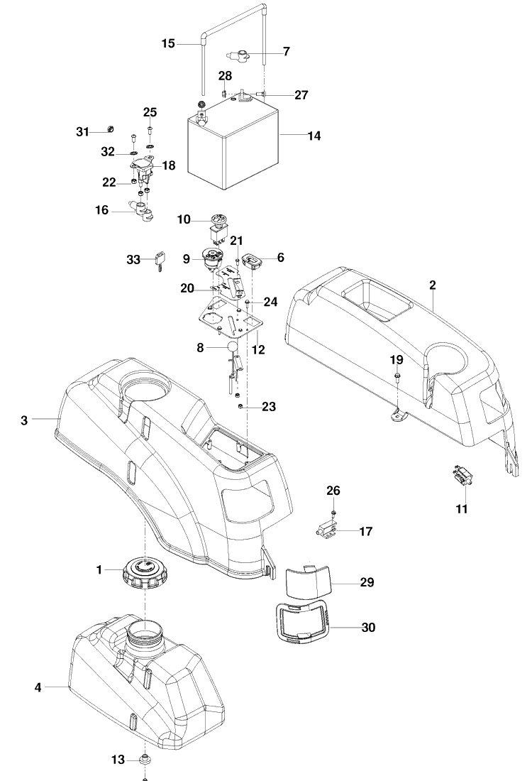 Ignition Diagram and Parts List for RZ4219 (96521501)(2010-01) Husqvarna Lawn Mower