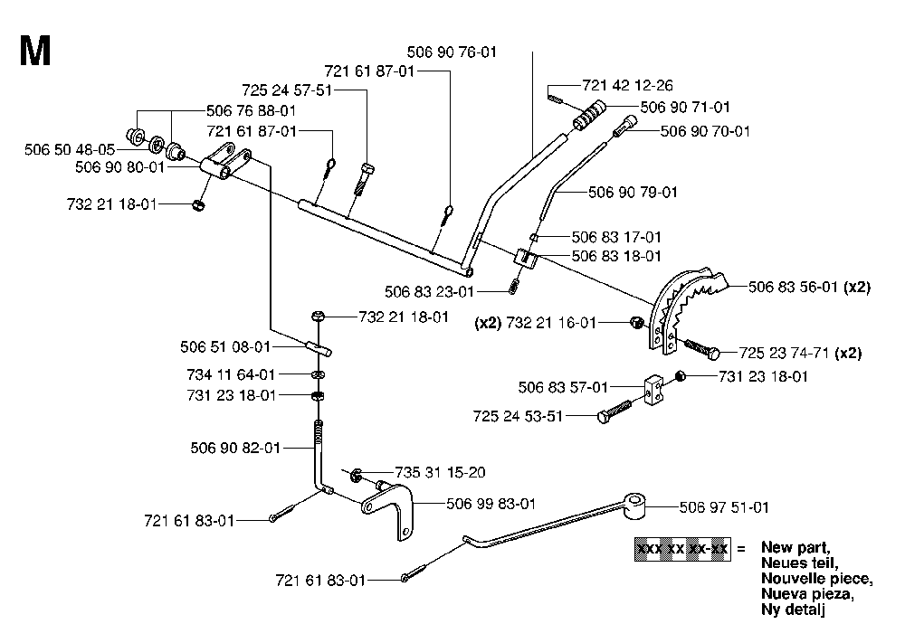 Controls Diagram and Parts List for RIDER13RSPECIAL (953533901)(2006-01) Husqvarna Lawn Tractor