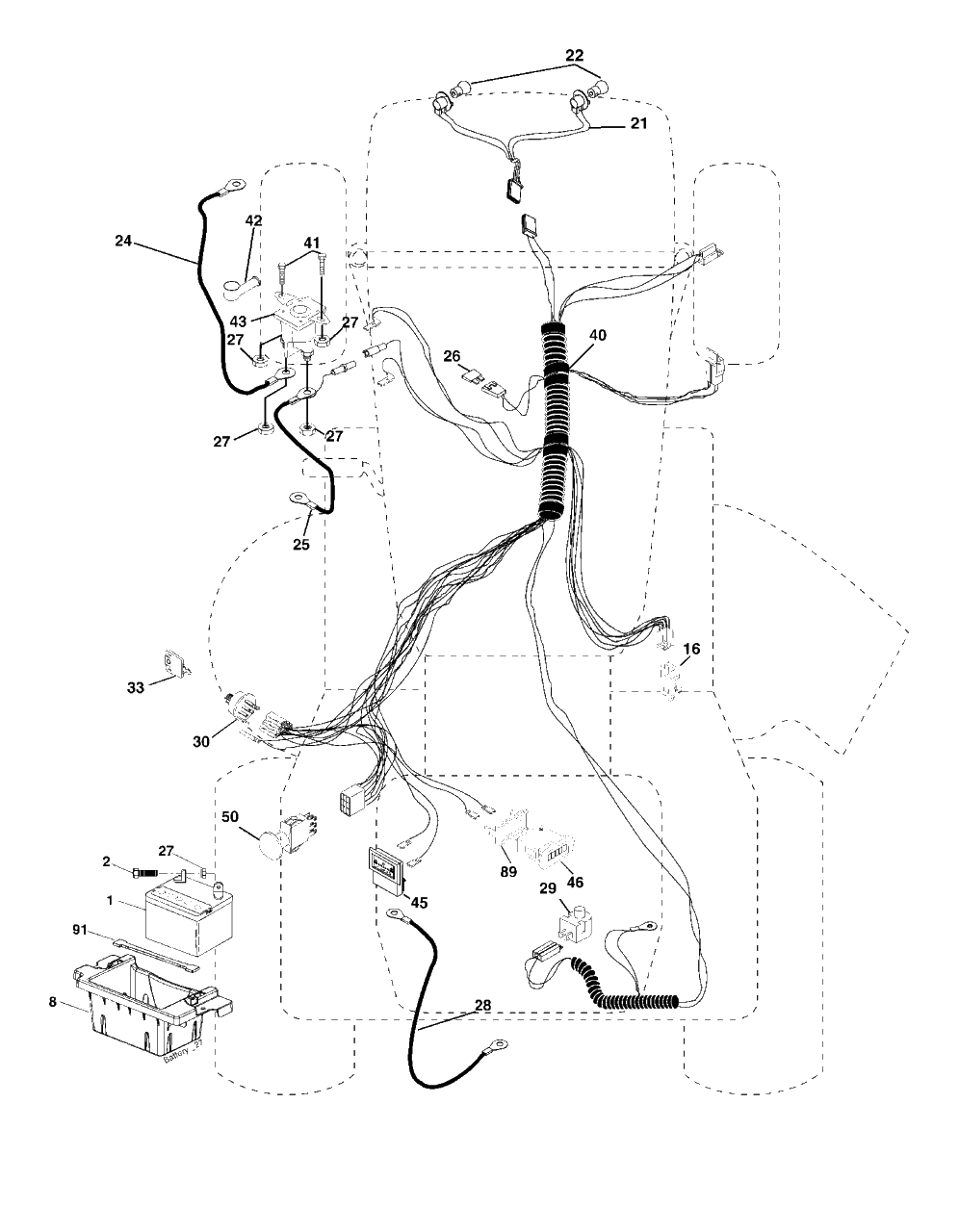 Electrical Diagram and Parts List for YTH2148 (954572035-B)(2005-01) Husqvarna Lawn Tractor