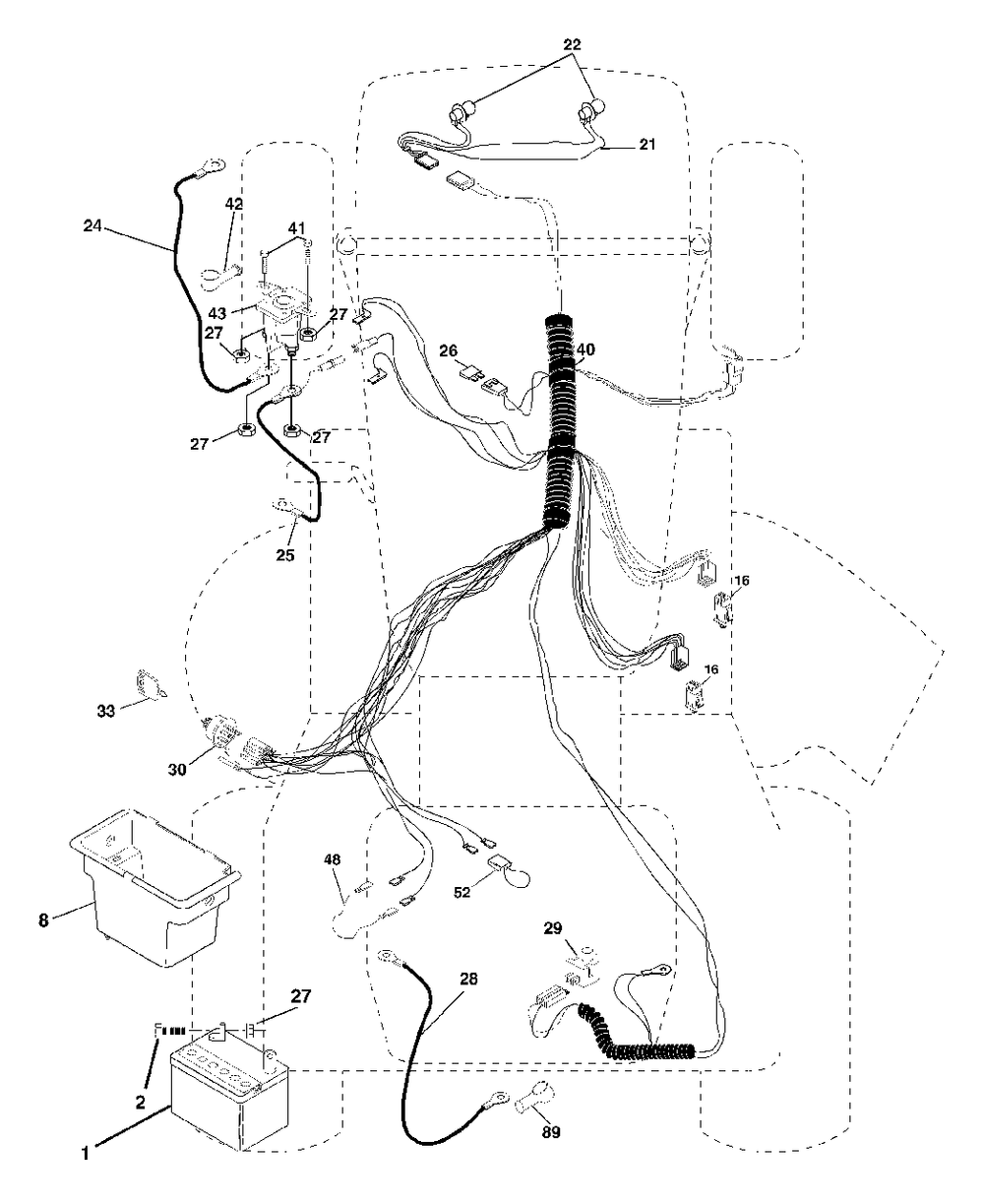 Electrical Diagram and Parts List for LTH1342 (954567031-C)(2001-11) Husqvarna Lawn Tractor