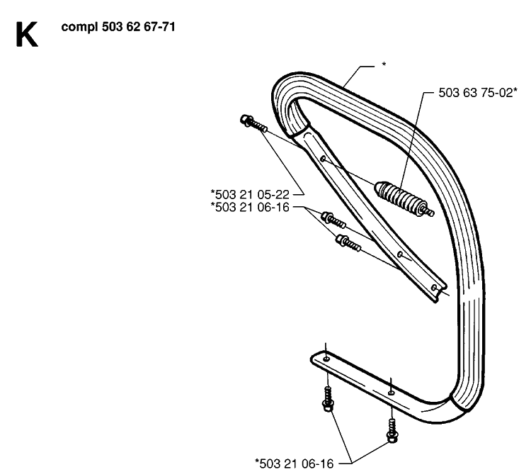 Handle 2 Diagram and Parts List for 365 19974900001-19991400000 Husqvarna Chainsaw