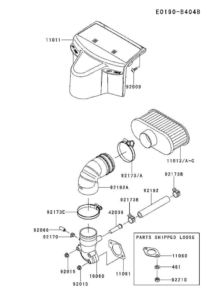Air Filter And Muffler Diagram and Parts List for FR691V-DS15 2017-09 Husqvarna Engine