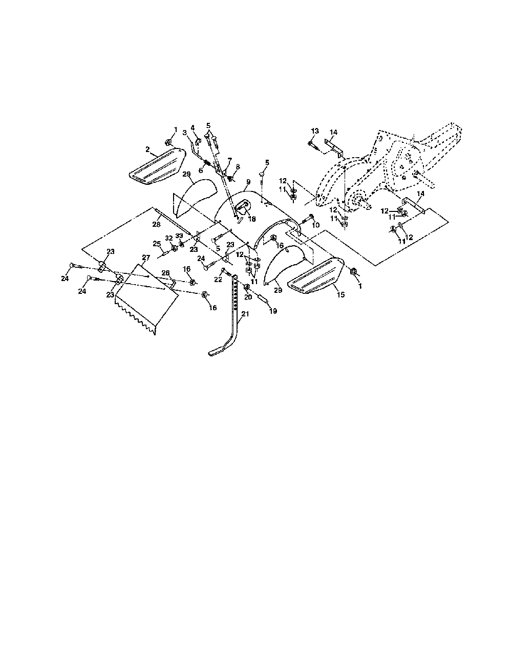 Tine shield Diagram and Parts List for 359296250  Husqvarna Tiller