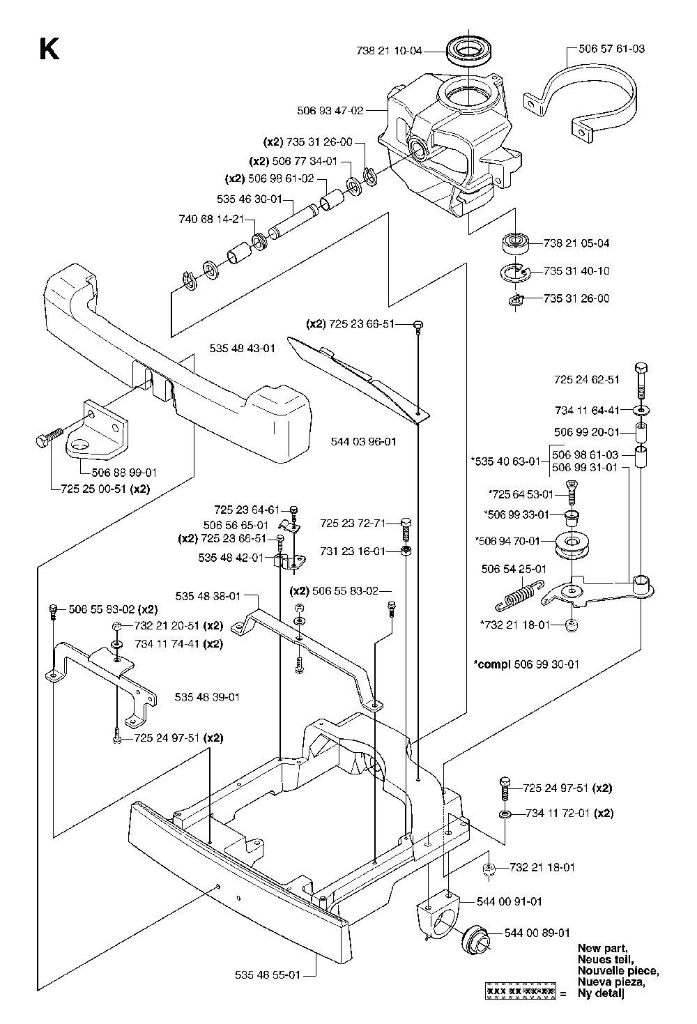Steering Column Diagram and Parts List for RIDERPRO18AWD (965095001)(2007-03) Husqvarna Lawn Tractor