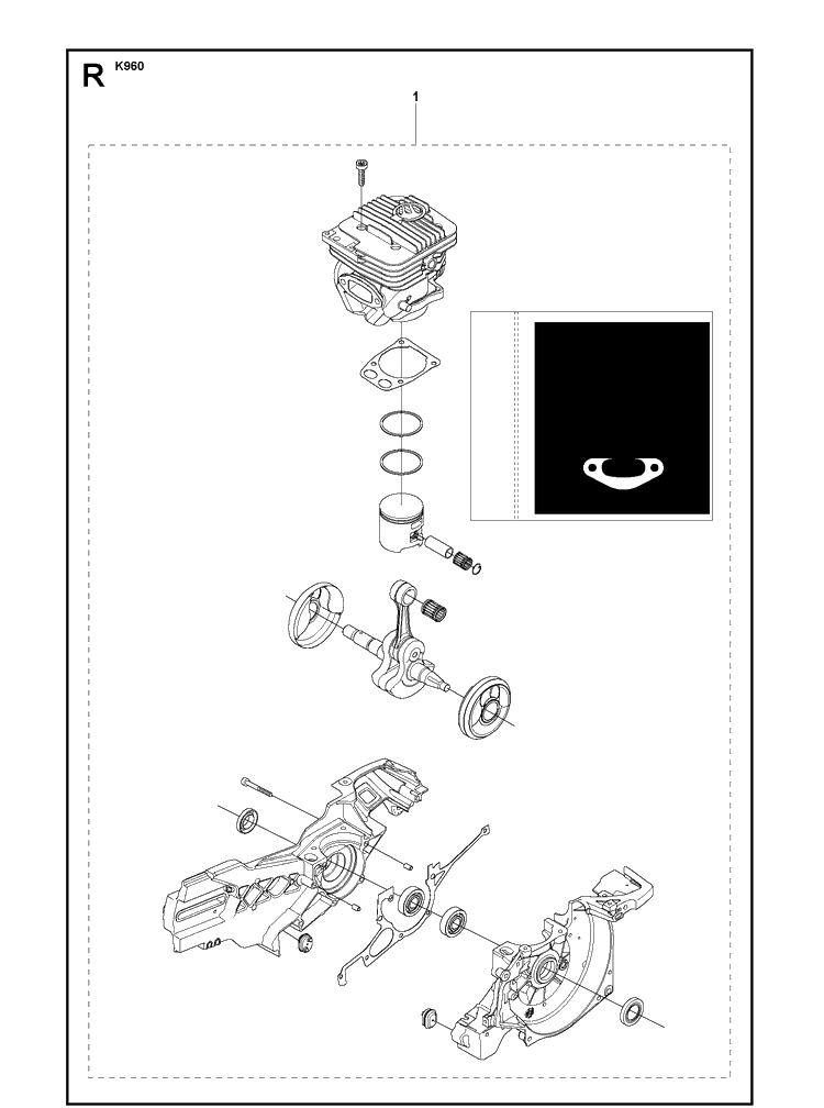 Carburetor Details Diagram and Parts List for KV960 2008-12 Husqvarna Lawn Tractor Accessories