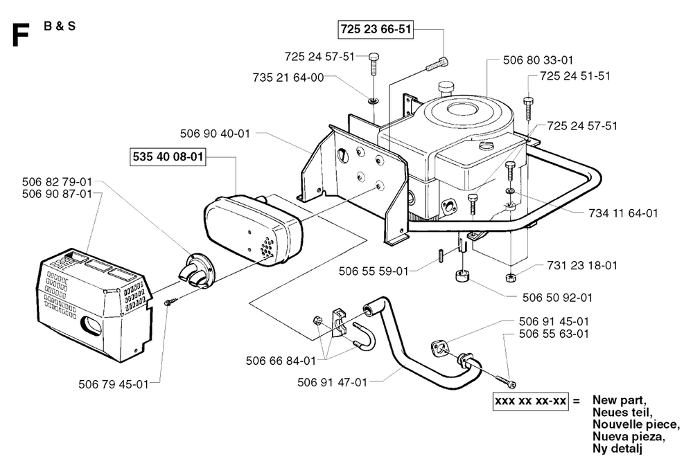 Engine Diagram and Parts List for R13BIO 2002-02 Husqvarna Lawn Tractor