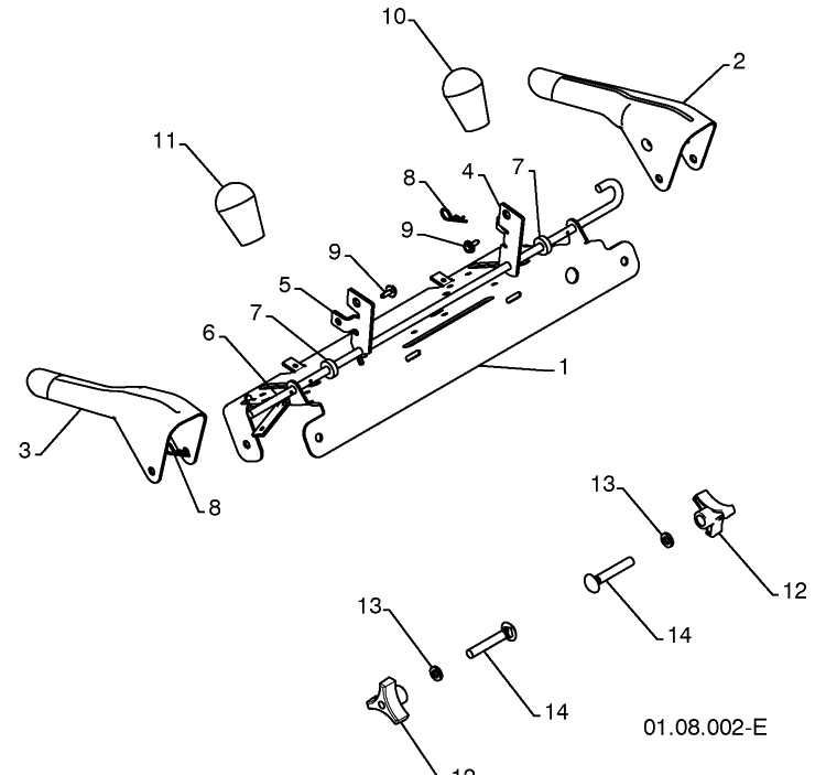 Handles 1 Diagram and Parts List for 5524SBL (96193003400)(2008-11) Husqvarna Snow Blower