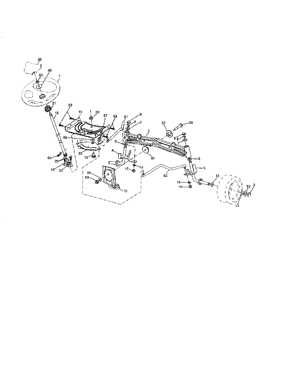 Steering Diagram and Parts List for YTH2348-917240442  Husqvarna Lawn Tractor
