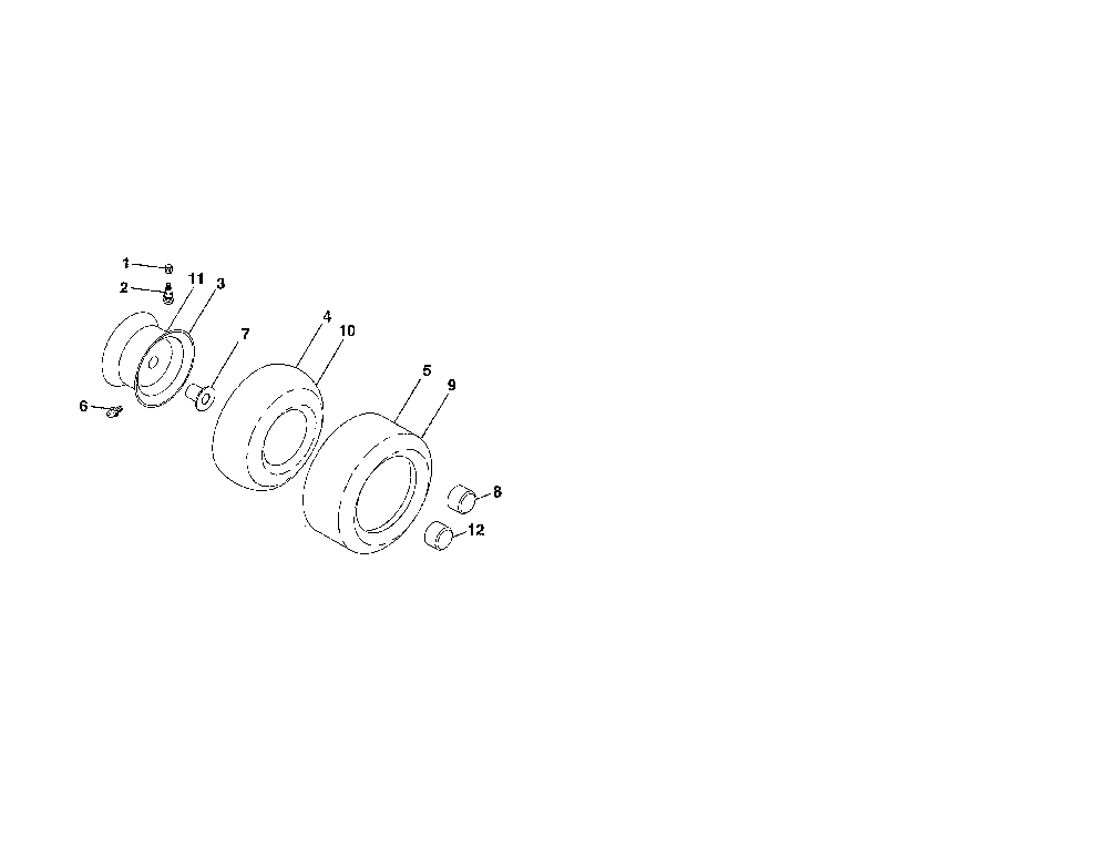 Wheels & tires Diagram and Parts List for 96045005700  Husqvarna Lawn Tractor