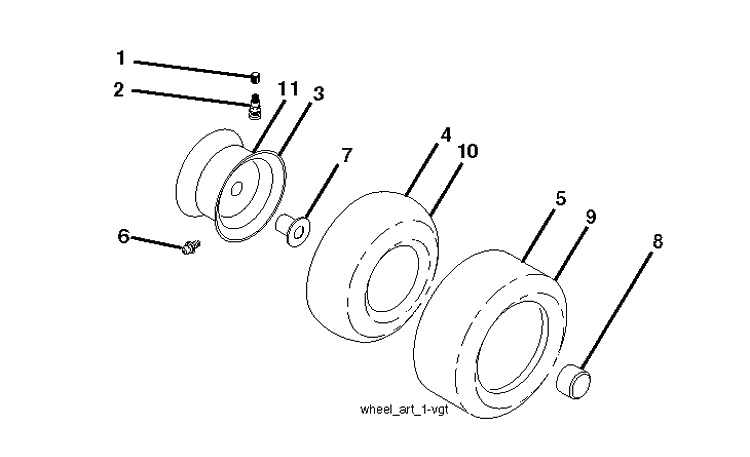 Wheels And Tires Diagram and Parts List for TS248TXD (96041045200)(2020-03) Husqvarna Lawn Tractor