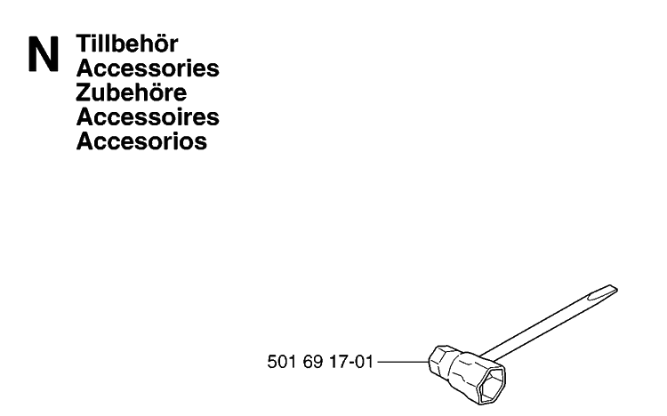 Accessories Diagram and Parts List for 55 20070500001-Current Husqvarna Chainsaw