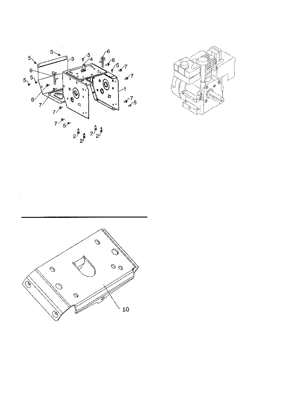 Engine/frame/mounting plate Diagram and Parts List for ST224-96193009602  Husqvarna Snow Blower