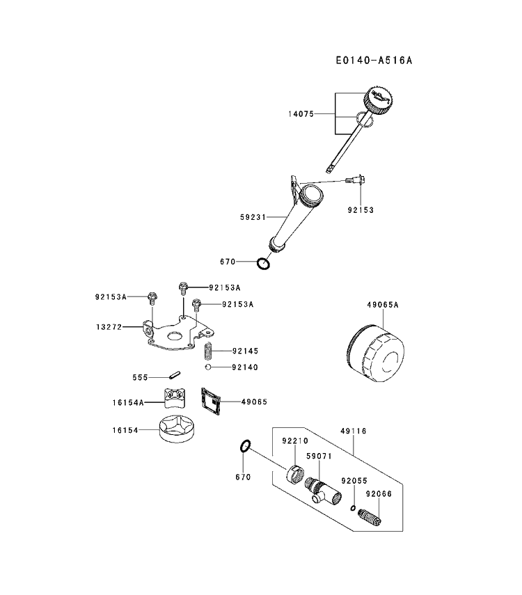 Lubrication Diagram and Parts List for FR600V-AS11 2017-09 Husqvarna Engine