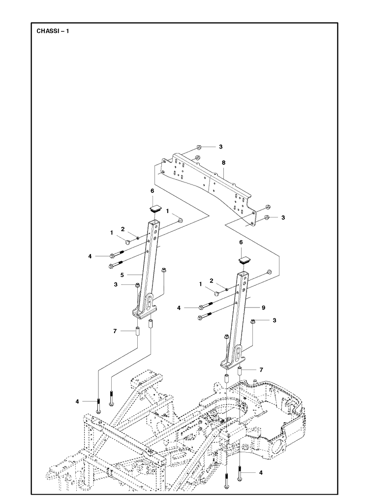 Chassis / Frame 2 Diagram and Parts List for P520D (967602001)(2016) Husqvarna Lawn Mower