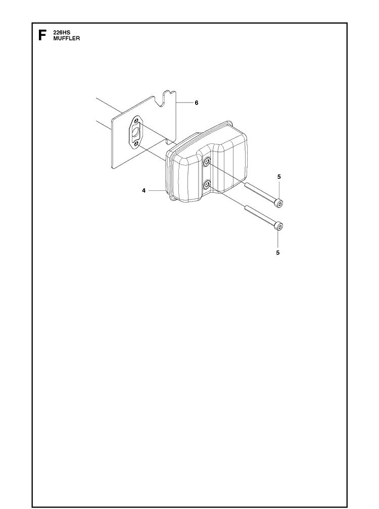 Muffler Diagram and Parts List for 226HS75S (967279603)(20153600001-Current) Husqvarna Hedge Trimmer