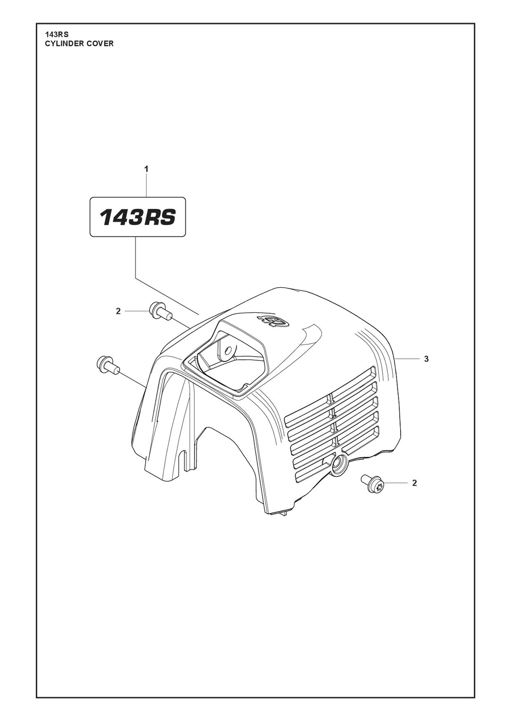 Cylinder Cover Diagram and Parts List for 143RS  Husqvarna Brush Cutter
