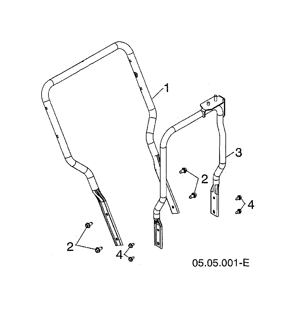 Lower handle Diagram and Parts List for 96193009605  Husqvarna Snow Blower