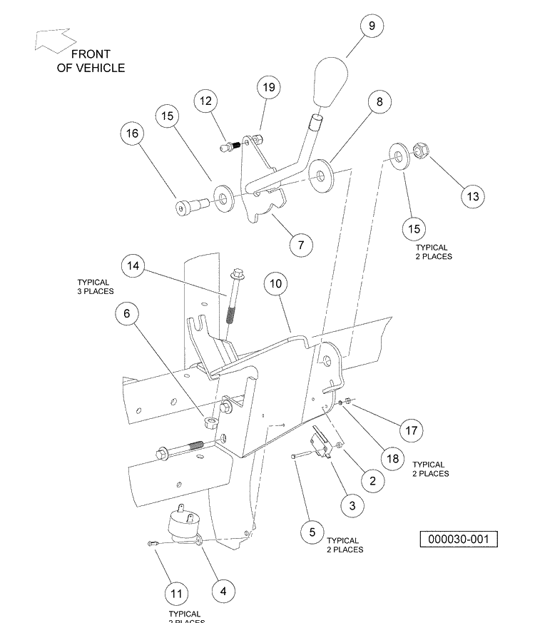 Forward/Reverse Shifter Assembly 1 Diagram and Parts List for HUV4420G 2006-11 Husqvarna Lawn Tractor