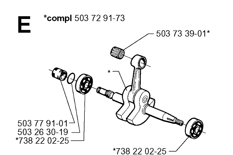 Crankshaft 2 Diagram and Parts List for 371K 1999-04 Husqvarna Lawn Tractor Accessories