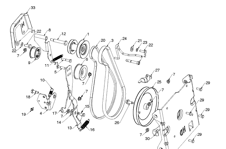 Chassis, Engine And Pulleys 3 Diagram and Parts List for ST330 (97046970101)(2020-06) Husqvarna Snow Blower