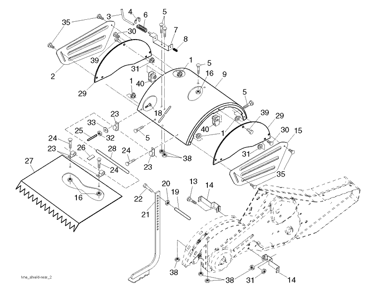 Tine Shield Diagram and Parts List for TR317 (96093002900)(2017-09) Husqvarna Cultivator
