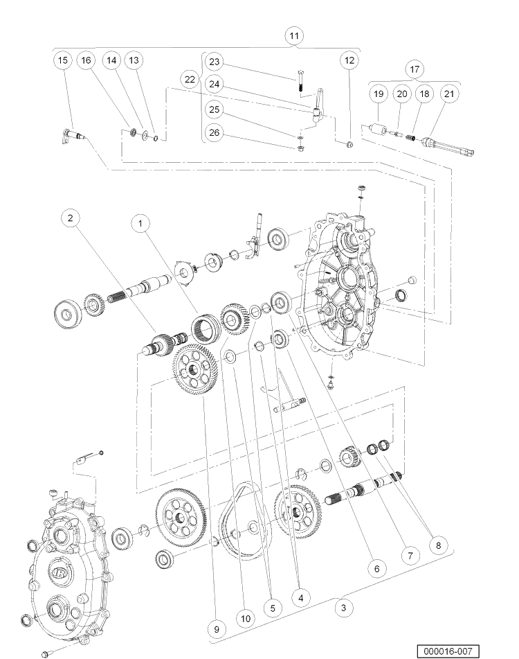 Transmission Diesel Vehicles (Part B) Diagram and Parts List for HUV4421DXP 2006-11 Husqvarna Lawn Tractor