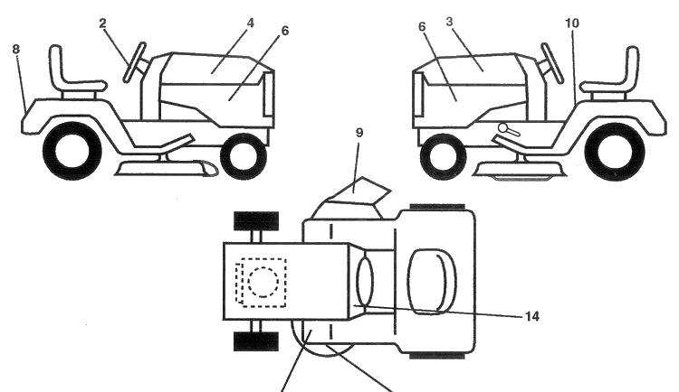 Decals Diagram and Parts List for WP18H44A 1992-02 Husqvarna Lawn Mower