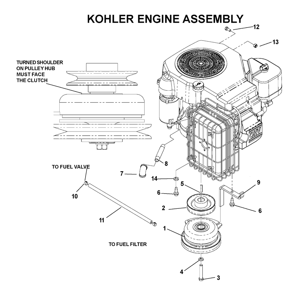 Engine Diagram and Parts List for CZ4815KAA (968999219)(2003-05) Husqvarna Lawn Mower