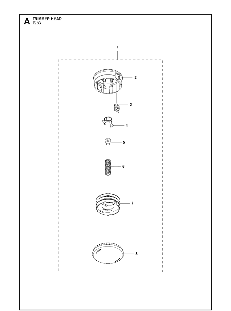 Trimmer Head Diagram and Parts List for 578445901  Husqvarna Trimmer