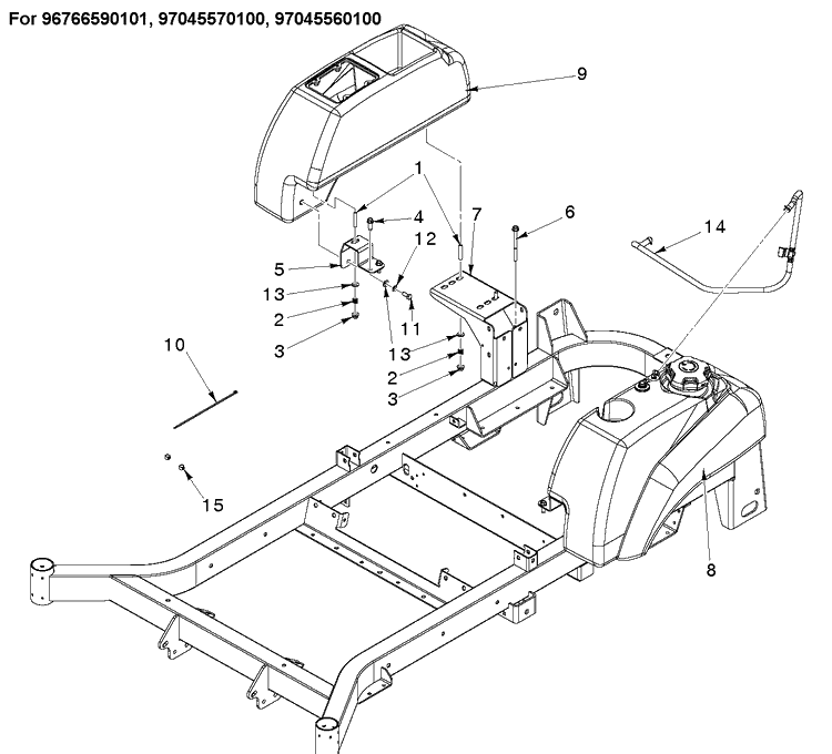 Fuel System Diagram and Parts List for MZ48  Husqvarna Lawn Mower