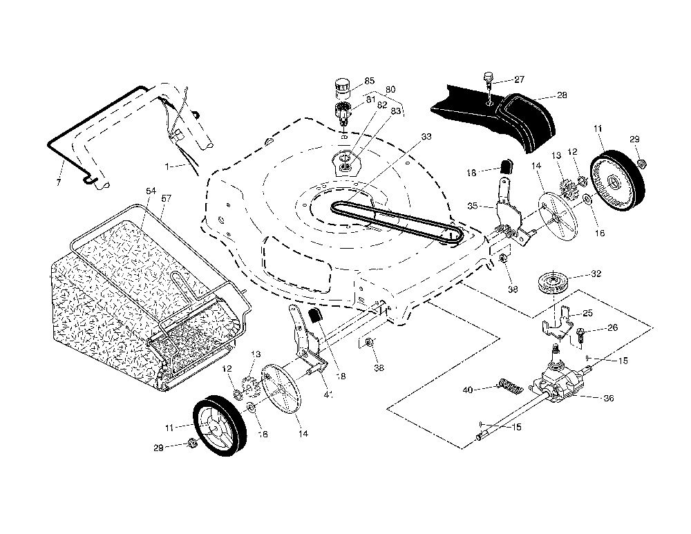 Drive control/gear case/wheels Diagram and Parts List for 96145001202  Husqvarna Lawn Mower