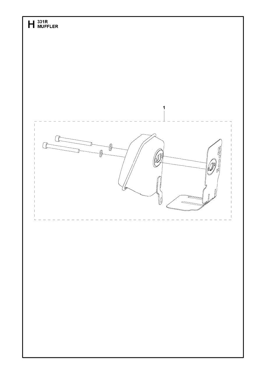 Muffler Diagram and Parts List for 331R 20191400001 & Above Husqvarna Brush Cutter