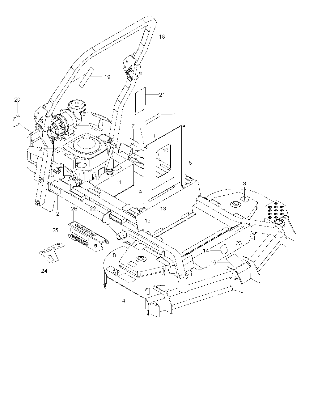 Decals Diagram and Parts List for PZ5426FX966060901-00 2009-08 Husqvarna Lawn Tractor