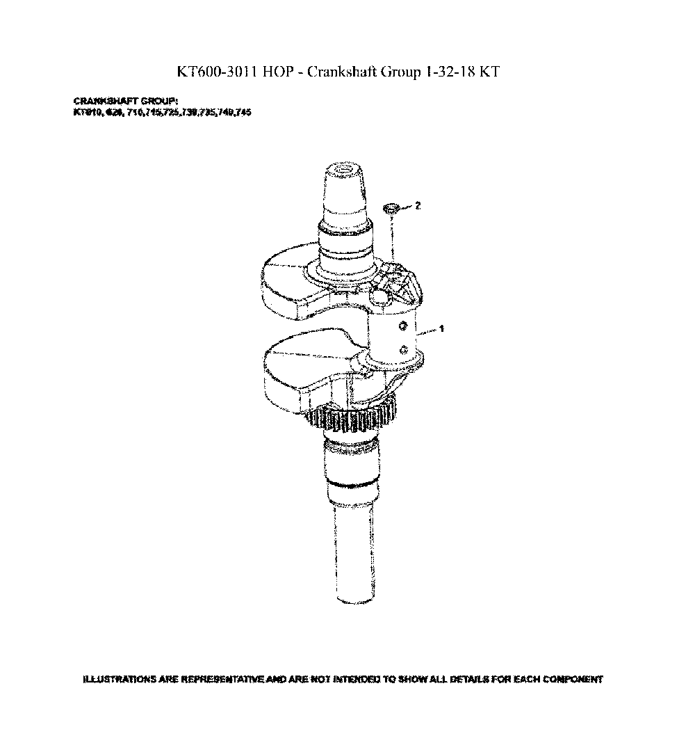 Crankshaft Diagram and Parts List for 967924801-00  Husqvarna Lawn Mower