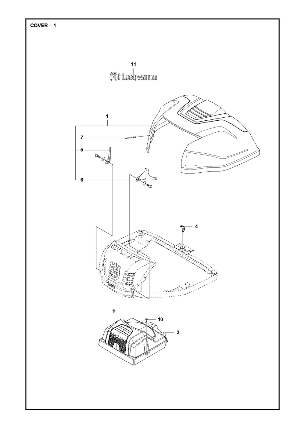 Cover Diagram and Parts List for R214TC 2022 Husqvarna Lawn Tractor
