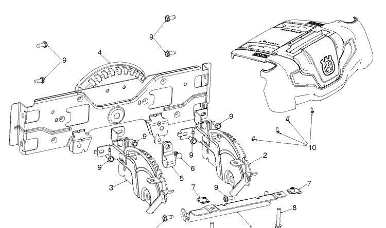 Control Panel And Discharge Chute 3 Diagram and Parts List for ST227 (97046890100)(2020-05) Husqvarna Snow Blower