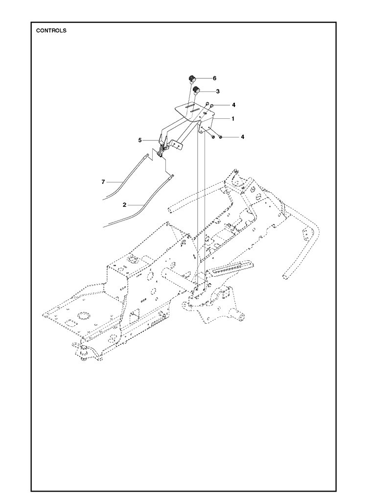 Controls Diagram and Parts List for R214T  Husqvarna Lawn Mower