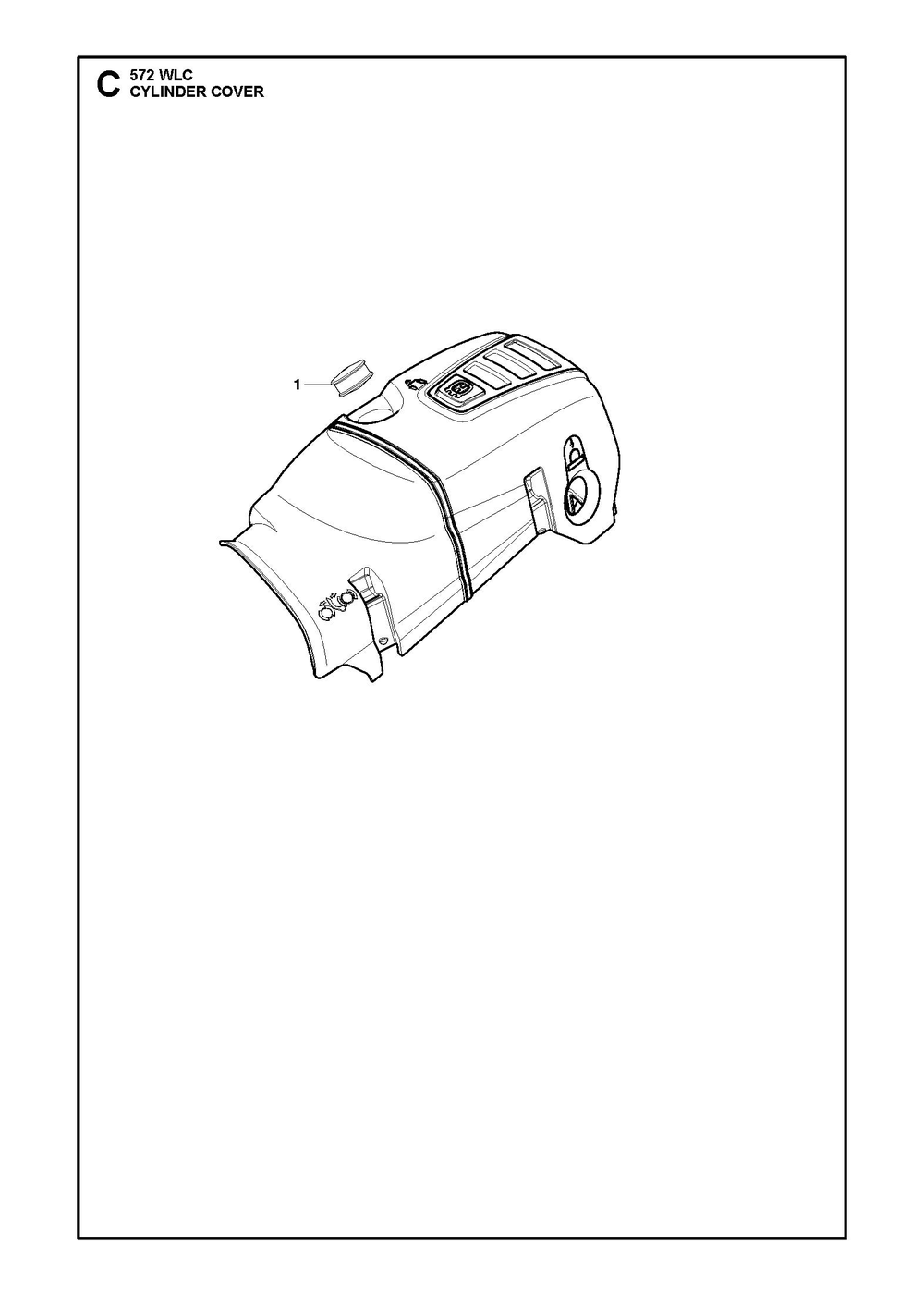 Cylinder Cover Diagram and Parts List for 572WLC  Husqvarna Lawn Tractor Accessories